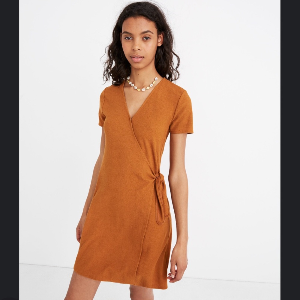 MADEWELL Texture & Thread Short-Sleeve Side-Tie Dress M
